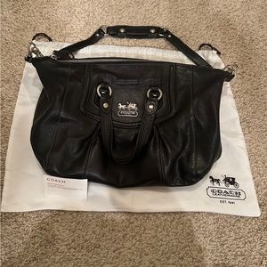 Vintage Coach Black Coach Satchel Handbag W/ MATCHING Coach Wristlet